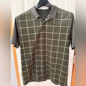 Nike | Size Large Mens Checkered Black and White Performance Golf Polo Athletic